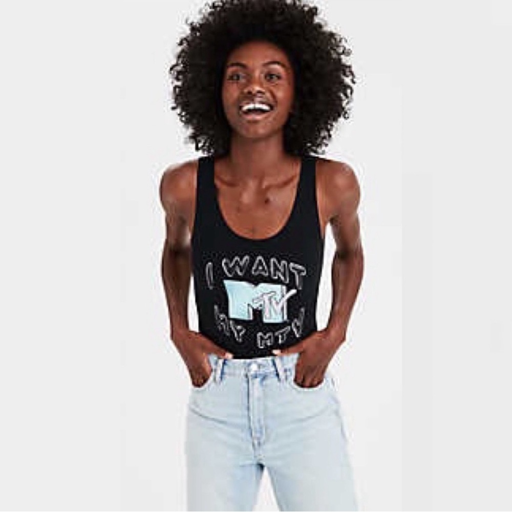 MTV x American Eagle “I want my MTV” bodysuit size xs